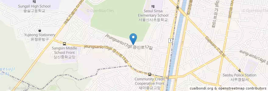 Mapa de ubicacion de 사랑나무교회 en Korea Selatan, 서울, 은평구, 신사2동, 신사2동.