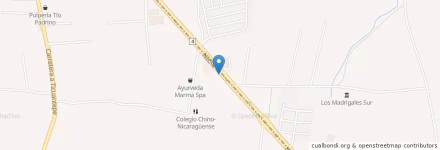 Mapa de ubicacion de Bar & Grill Los Jalapeños en Nicaragua, Departamento De Managua, Ticuantepe (Municipio).