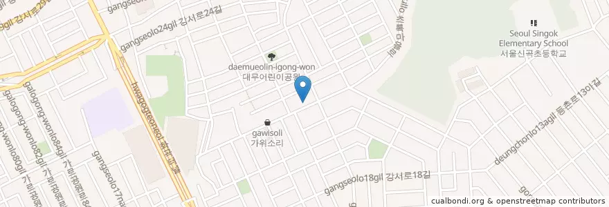 Mapa de ubicacion de 목양중앙교회 en 韩国/南韓, 首尔, 江西区, 화곡8동.