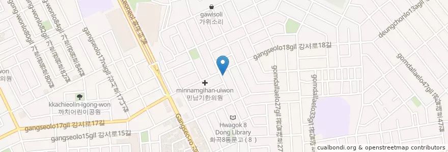 Mapa de ubicacion de 한라한의원 en 대한민국, 서울, 강서구, 화곡8동.