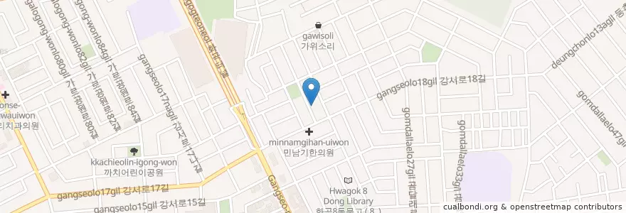 Mapa de ubicacion de 반디어린이집 en 韩国/南韓, 首尔, 江西区, 화곡8동.