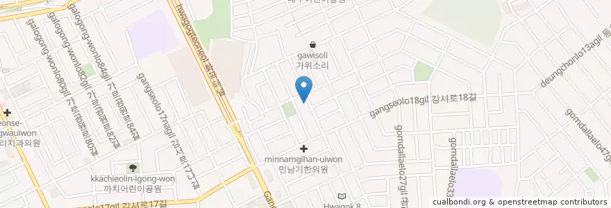 Mapa de ubicacion de 태권도 동국체육관 en 大韓民国, ソウル, 江西区, 화곡8동.