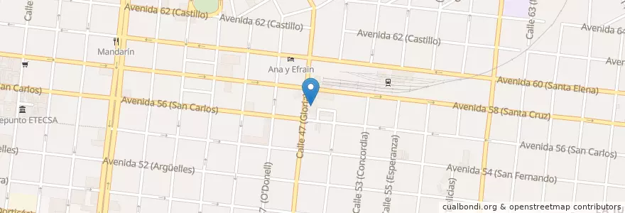 Mapa de ubicacion de Viazul巴士站 en 古巴, Cienfuegos, Cienfuegos, Ciudad De Cienfuegos.