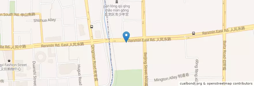 Mapa de ubicacion de 中国农业银行云南省分行营业部 en چین, یون‌نان, کون‌مینگ, 盘龙区, 拓东街道.