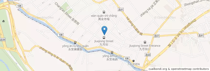 Mapa de ubicacion de 碶飽早午餐 en تايوان, تايبيه الجديدة, 蘆洲區.
