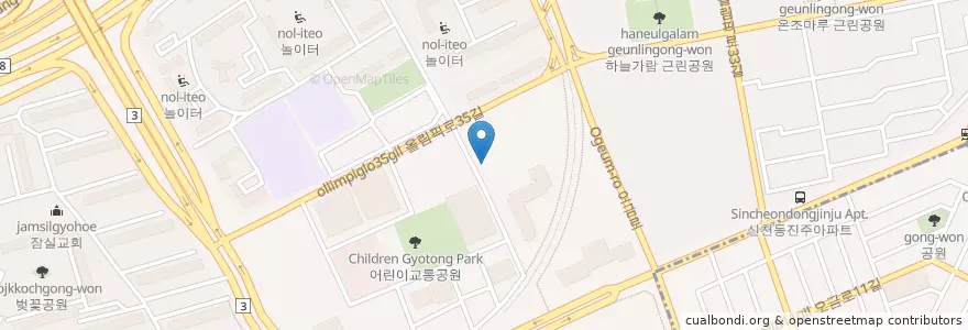 Mapa de ubicacion de スターバックス en 大韓民国, ソウル, 松坡区.
