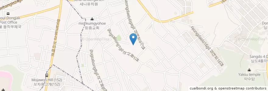 Mapa de ubicacion de 청운지역 아동복지센터 en 대한민국, 서울, 동작구, 상도3동.