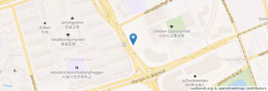 Mapa de ubicacion de 맥도날드 잠실역점 en Corée Du Sud, Séoul, 송파구.