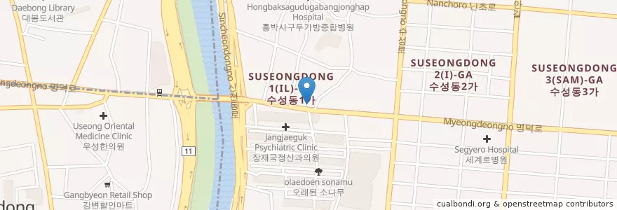 Mapa de ubicacion de Pascucci coffee en 韩国/南韓, 大邱, 수성동.