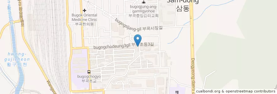 Mapa de ubicacion de 네네치킨 부곡점 en 대한민국, 경기도, 의왕시, 부곡동.