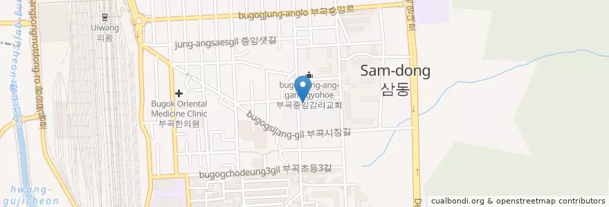 Mapa de ubicacion de 새예루살렘교회 en Südkorea, Gyeonggi-Do, 의왕시, 부곡동.