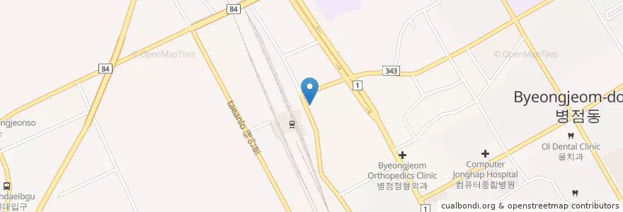 Mapa de ubicacion de 병점우체국 en Республика Корея, Кёнгидо, 화성시.