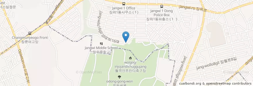 Mapa de ubicacion de 장위1동 노인정 en 대한민국, 서울, 성북구.