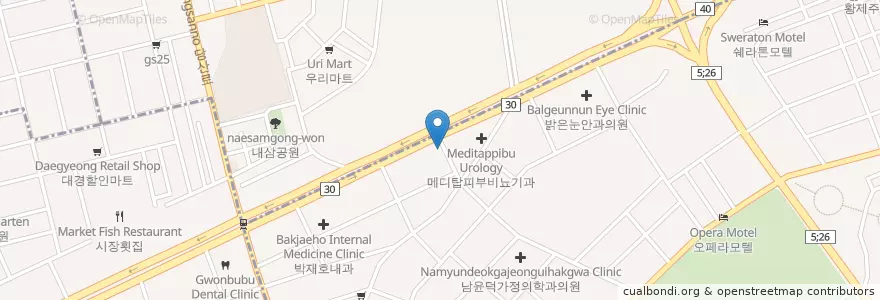 Mapa de ubicacion de 엔절리너스 en Coreia Do Sul, Daegu, 달서구, 두류동.