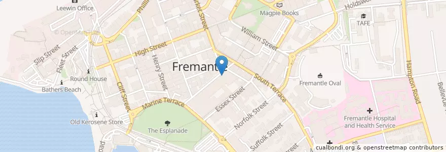 Mapa de ubicacion de Cold rock en Австралия, Западная Австралия, City Of Fremantle.