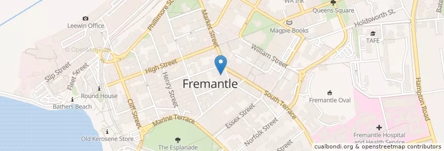 Mapa de ubicacion de La Sosta en Australia, Western Australia, City Of Fremantle.