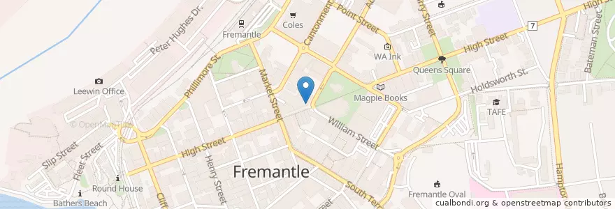 Mapa de ubicacion de Boost en Australia, Western Australia, City Of Fremantle.
