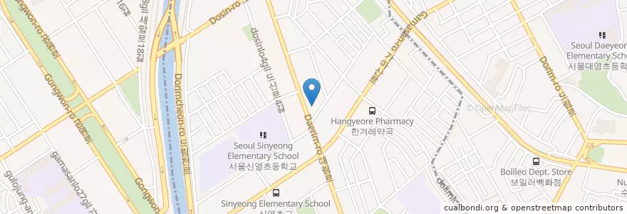 Mapa de ubicacion de 황금오리농장 en Corée Du Sud, Séoul, 영등포구, 대림3동.
