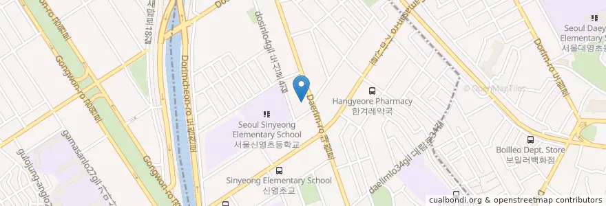 Mapa de ubicacion de 명지춘혜병원 en 大韓民国, ソウル, 永登浦区, 대림3동.
