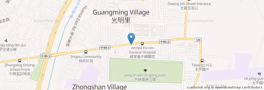 Mapa de ubicacion de 老周麻辣麵 en Тайвань, Тайчжун, 太平區.