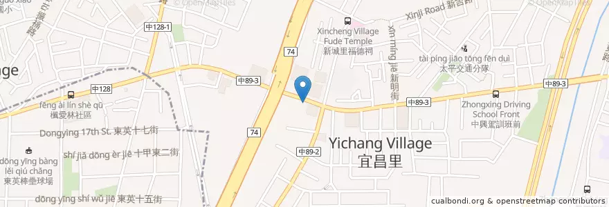 Mapa de ubicacion de 三媽臭臭鍋 en تايوان, تاي شانغ, 太平區.