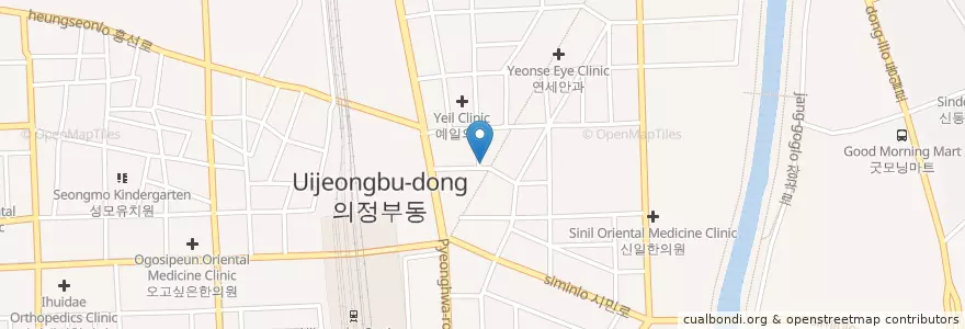 Mapa de ubicacion de マクドナルド en 大韓民国, 京畿道, 議政府市.