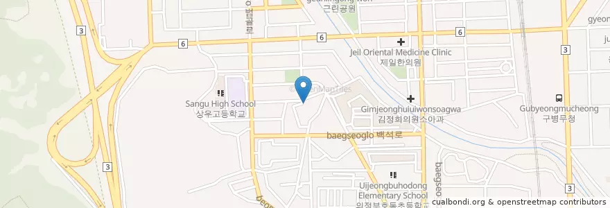 Mapa de ubicacion de 성문교회 en 대한민국, 경기도, 의정부시.