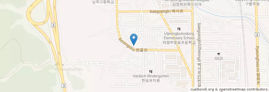 Mapa de ubicacion de 삼성교회 en Республика Корея, Кёнгидо, 의정부시.