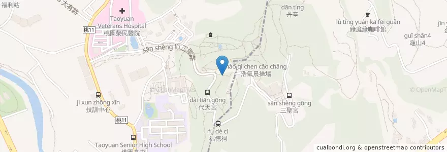 Mapa de ubicacion de 高山亭 en Taiwan, Taoyuan, Guishan District.
