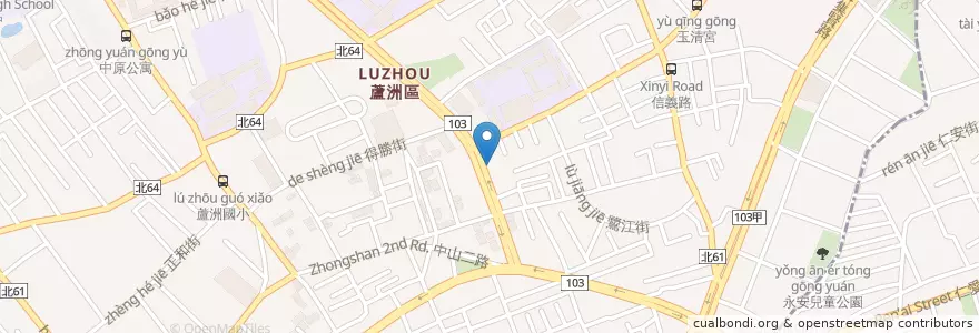 Mapa de ubicacion de 臺灣銀行 en 타이완, 신베이 시, 루저우 구.