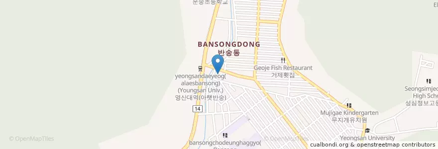 Mapa de ubicacion de 반송119안전센터 en South Korea, Busan, Haeundae-Gu, Bansong-Dong.