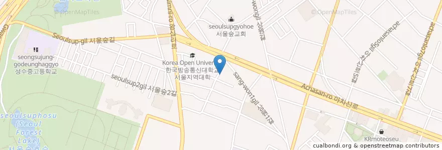 Mapa de ubicacion de 카페마놀린 en Korea Selatan, 서울, 성동구, 성수1가1동.