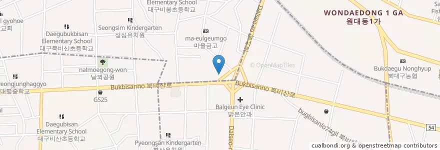 Mapa de ubicacion de 우성 약국 en Corea Del Sur, Daegu, 서구, 비산동.