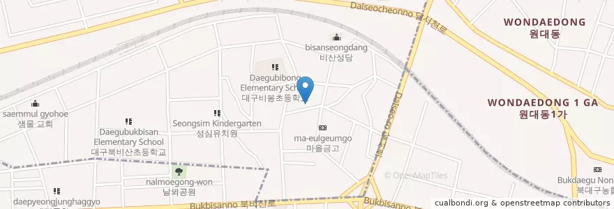 Mapa de ubicacion de 늘푸른 어린이집 en Республика Корея, Тэгу, 서구, 비산동.