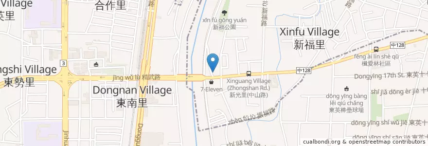 Mapa de ubicacion de 恩明眼科診所 en 臺灣, 臺中市, 東區.