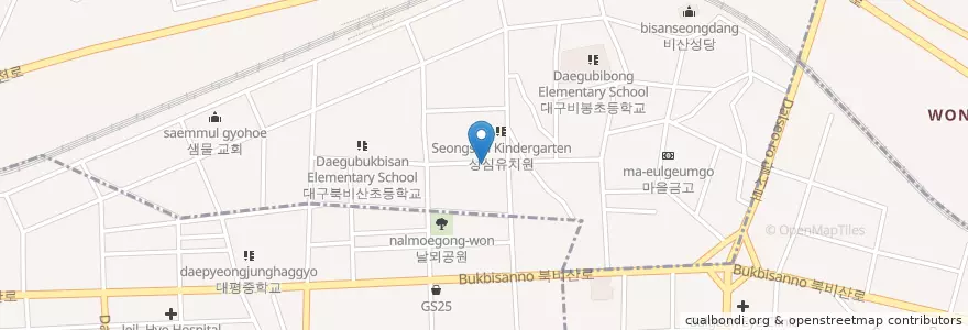 Mapa de ubicacion de 마을금고 en Güney Kore, Daegu, 서구, 비산동.