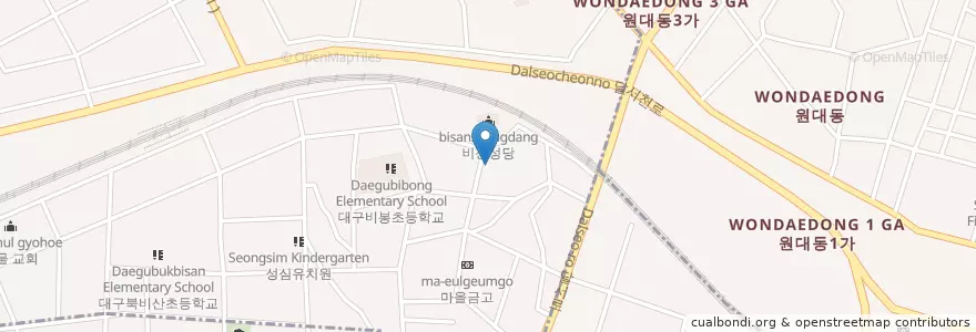 Mapa de ubicacion de 파랑새 어린이집 en 대한민국, 대구, 서구, 비산동.