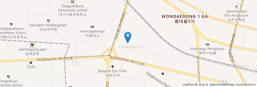Mapa de ubicacion de 민솔어린이집 en Güney Kore, Daegu, 서구, 비산동.