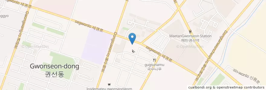 Mapa de ubicacion de 동광교회 en كوريا الجنوبية, 경기도, 수원시, 영통구.