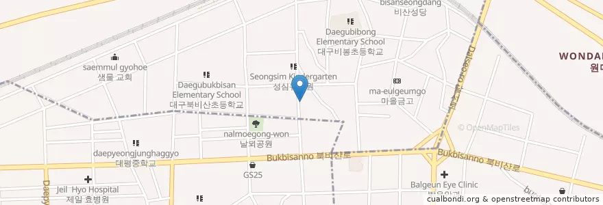 Mapa de ubicacion de 굿타임 en 대한민국, 대구, 서구, 비산동.