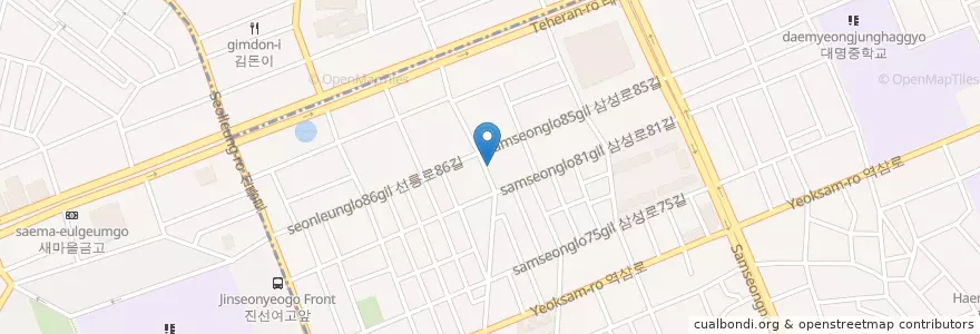 Mapa de ubicacion de 깐부치킨 en 대한민국, 서울, 강남구, 대치동, 대치4동.