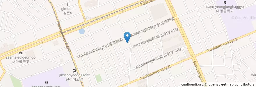 Mapa de ubicacion de 양갈비구이 en کره جنوبی, سئول, 강남구, 대치동, 대치4동.