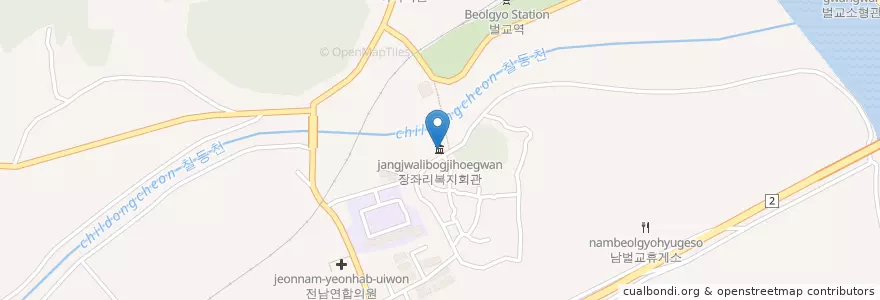 Mapa de ubicacion de 장좌리복지회관 en 대한민국, 전라남도, 보성군.