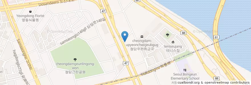 Mapa de ubicacion de 스타벅스 en Corea Del Sur, Seúl, 강남구, 청담동.
