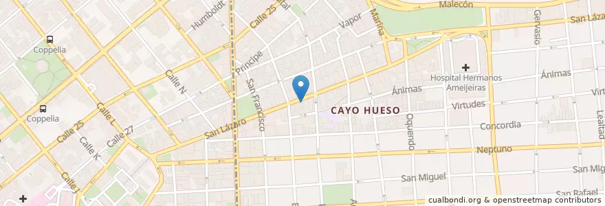 Mapa de ubicacion de Chaplin's en Cuba, La Habana.