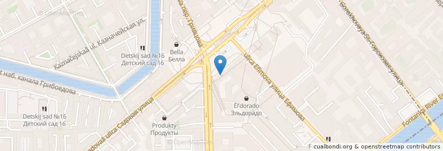 Mapa de ubicacion de Столовая № 1 en Russland, Föderationskreis Nordwest, Oblast Leningrad, Sankt Petersburg, Адмиралтейский Район, Сенной Округ.