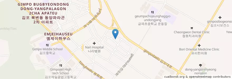 Mapa de ubicacion de 사우제5공영주차장 en Korea Selatan, Gyeonggi, 김포시.