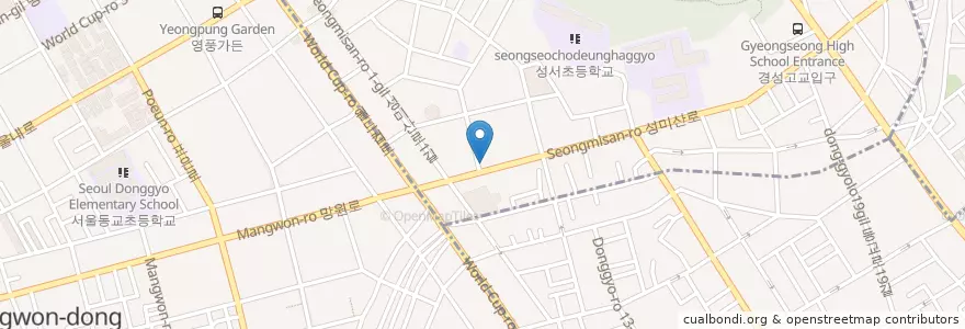 Mapa de ubicacion de 외양간 en South Korea, Seoul, Mapo-Gu, Seongsan 1(Il)-Dong, Seongsan 1(Il)-Dong.
