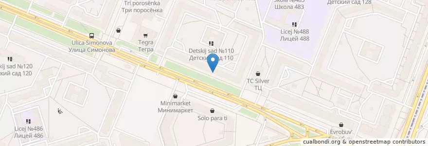 Mapa de ubicacion de Алоэ en Russia, Northwestern Federal District, Leningrad Oblast, Saint Petersburg, Vyborgsky District, Округ Шувалово-Озерки.
