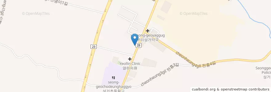 Mapa de ubicacion de 참좋은한의원 en 대한민국, 충청남도, 천안시, 서북구, 성거읍.